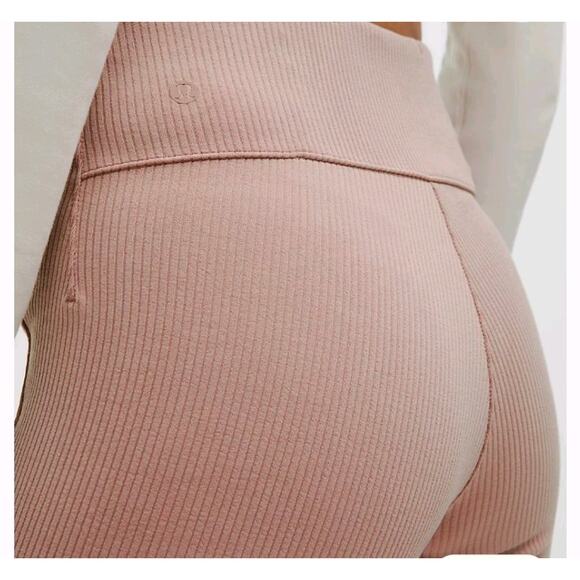 NWOT Lululemon Ribbed Softstreme Flared Pants Regular Rose Size 8 - Picture 4 of 11
